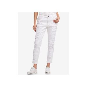 DKNY Ripped White Boyfriend Jeans